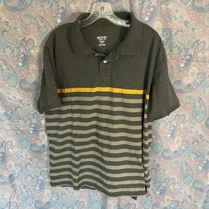 Mossimo Supply Co Athletic Fit Striped Polo Gray With Stripes Size Xl Men's
